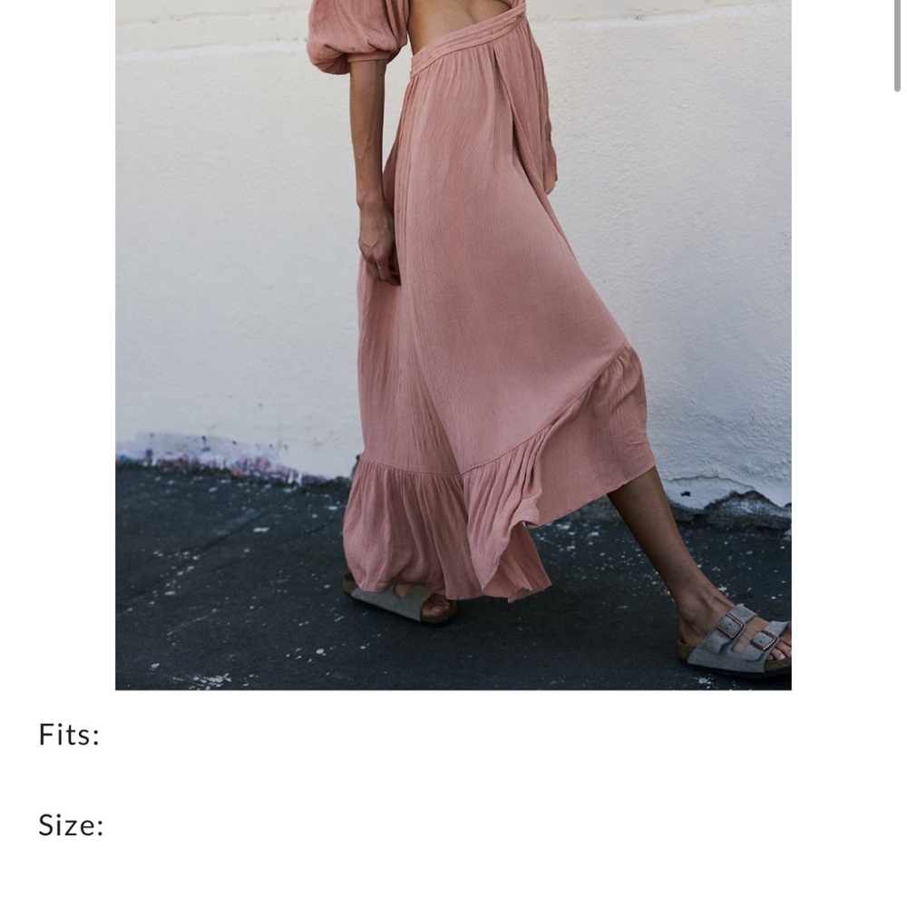Free People cross my heart Maxi Dress L sand color